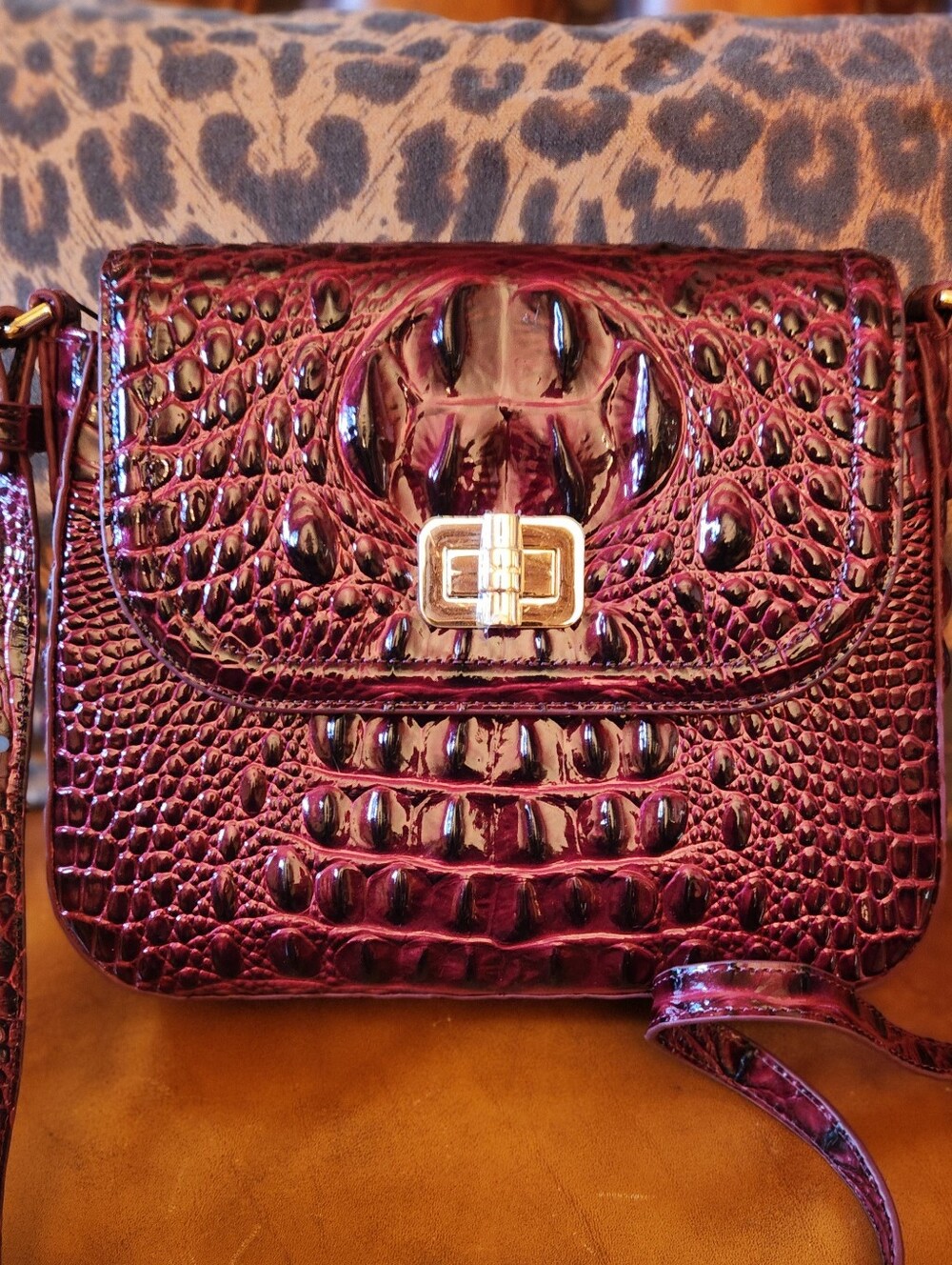 Brahmin Gianna Cherry Lacquer Melbourne  Crossbody  Very Rich Berry Red...NWT